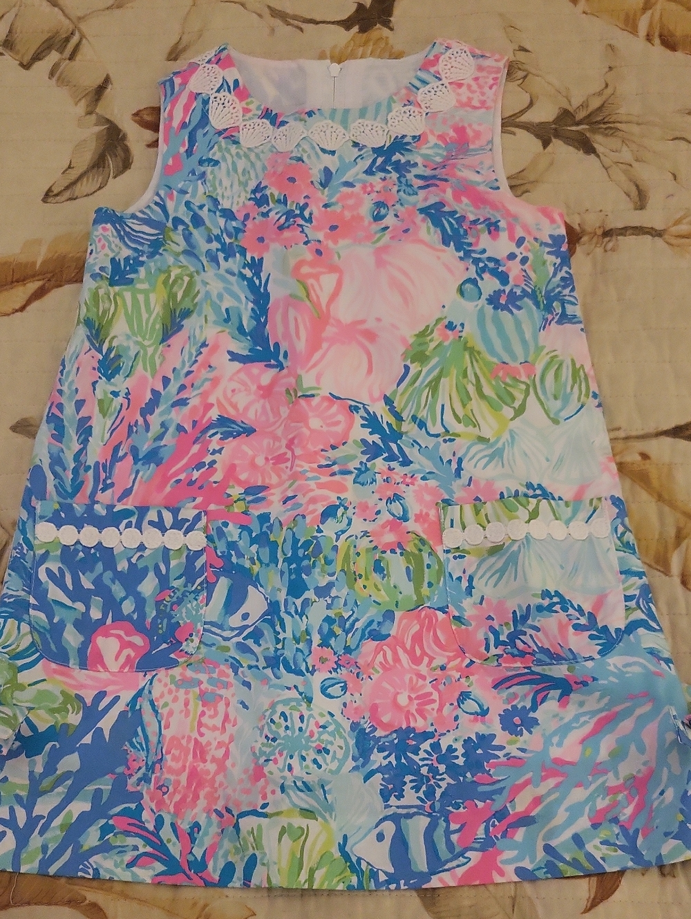 Lilly Pulitzer Kids Vibrant Pink, Blue & Green Floral Shift Dress